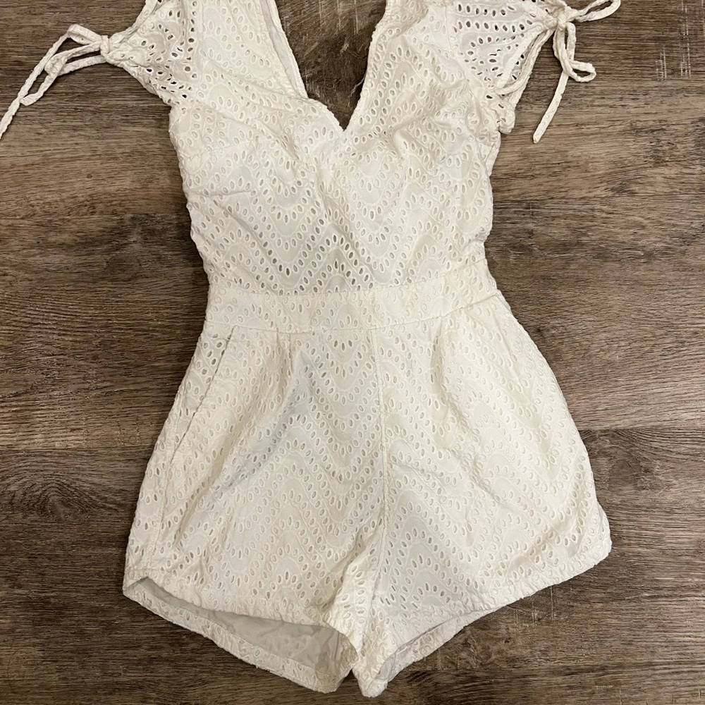 Express White Lace Romper